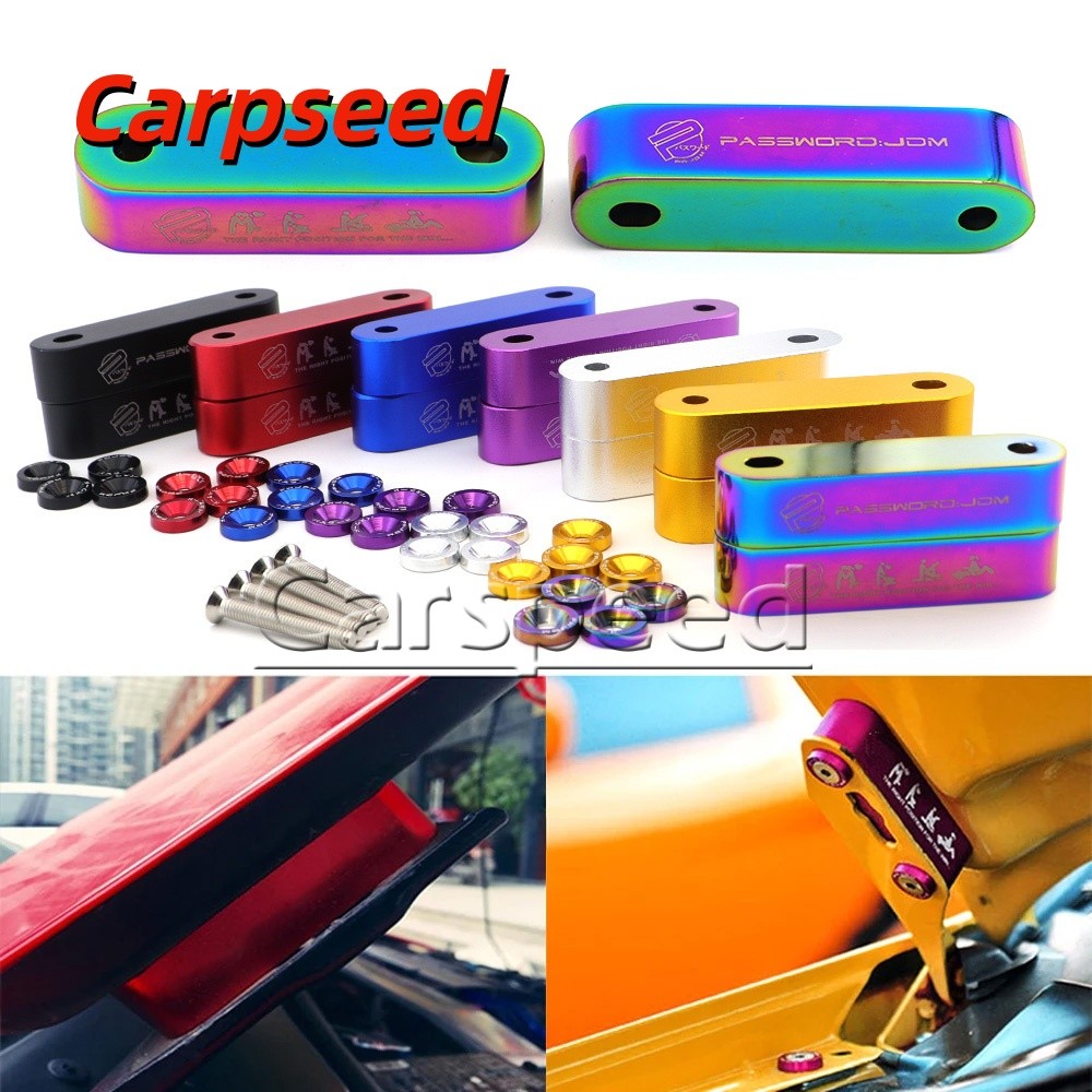 JDM PASSWORD Xe Phôi Nhôm Hood Miếng Đệm Risers Bộ 88-00 Honda Civic CRX 90-01 Cho Acura Integra Phụ
