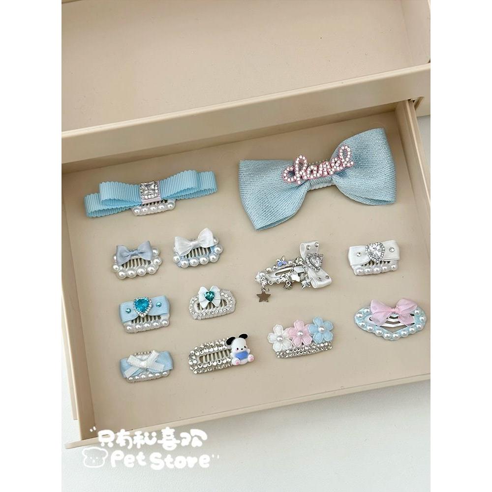 Kẹp Nơ Tóc Dễ Thương cho Chó - Phù Hợp với Yorkshire, Maltese, Bichon Frise
