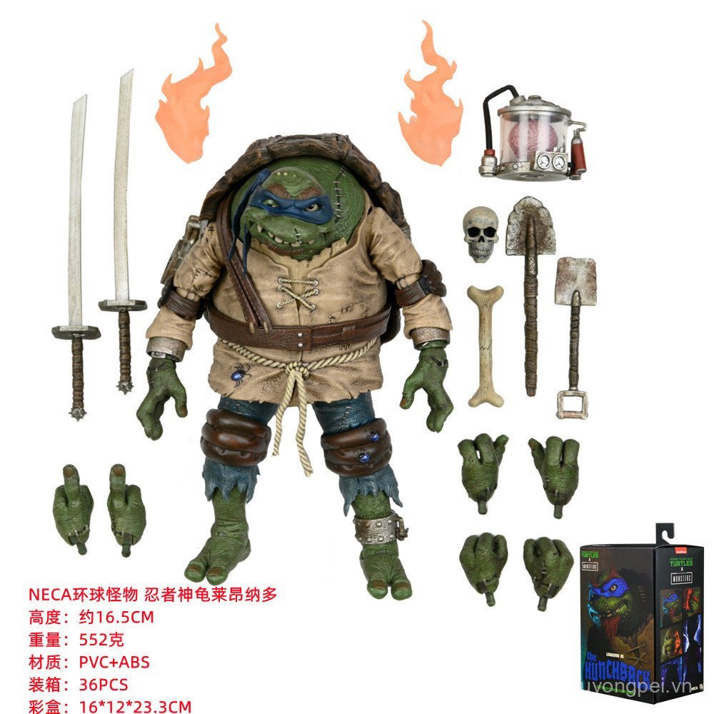 [Giao hàng trong ngày] NECA Monster Frankenstein Ninja Turtles Leonardo Hình Đồ chơi mô hình Trang t