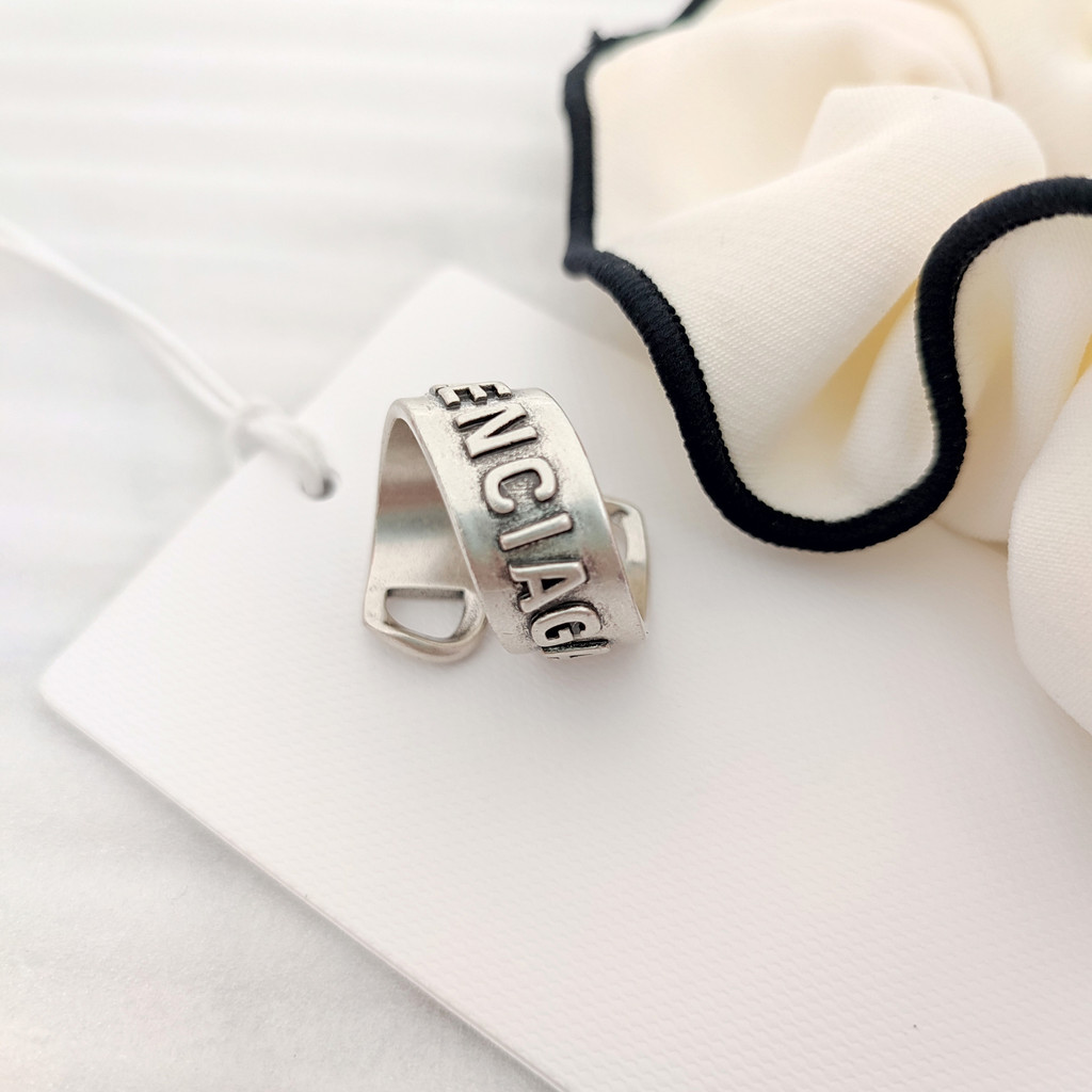 Diamond Ancient Silver Bond Ring Medieval Ancient Roman Retro Ring Baroque Couple Hand Accessories