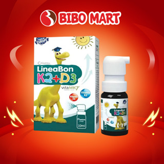 Vitamin K2 D3 LineaBon Spray Màu Xanh Dạng Xịt 10ml Cho Bé Phát Triển Chiều Cao Và Xương - Bibo Mart