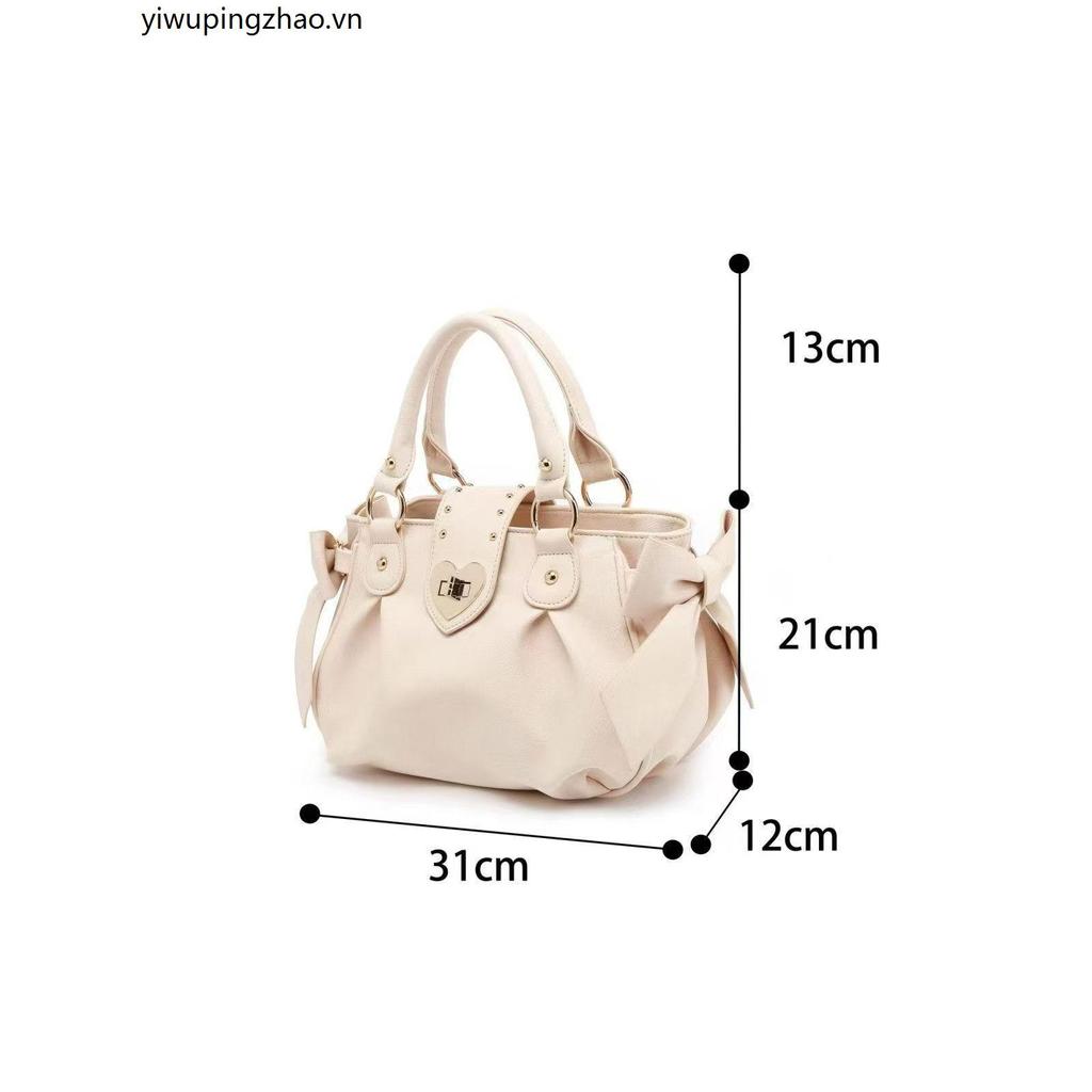 Túi xách lolita 2025 được làm bằng hai chiều lolita Túi trái tim đào Túi đeo vai ngọt ngào 016