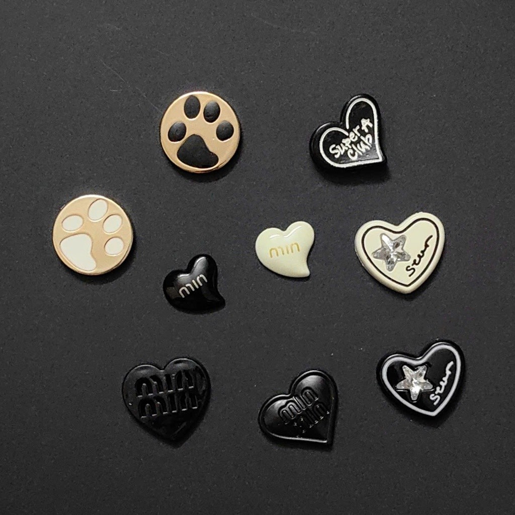 CHARM/STICKER: PAW & HEART- PHỤ KIỆN DIY- PHONG CÁCH BASIC