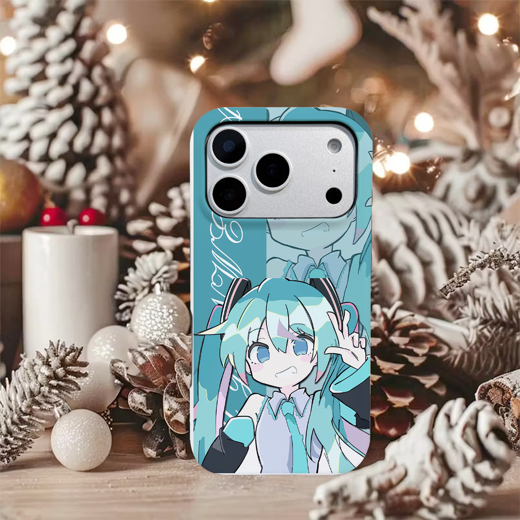 Hình ảnh cô gái Anime Classic 2 trong 1 nối trên và dưới mờ cho iPhone17 Pro Max iPhone16 Pro Max iP