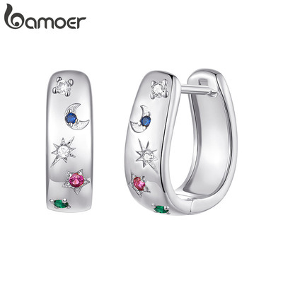 Bông tai Bamoer Zircon đầy màu sắc, phù hợp cho thiếu nữ và phụ nữ trưởng thành