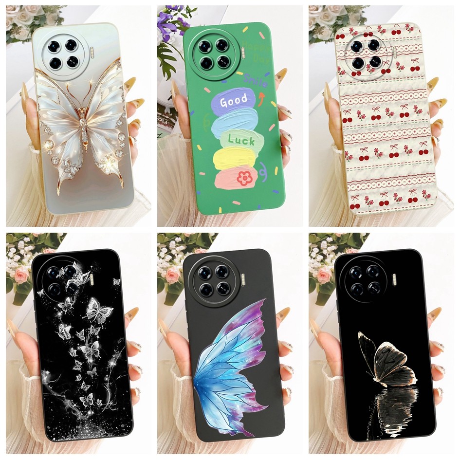 Ốp Lưng Cho Tecno Spark 20 Pro KJ6 / Spark 20 Pro Plus KJ7 Vỏ Silicon Mềm Butterlfy Phổ Biến Cho Tec
