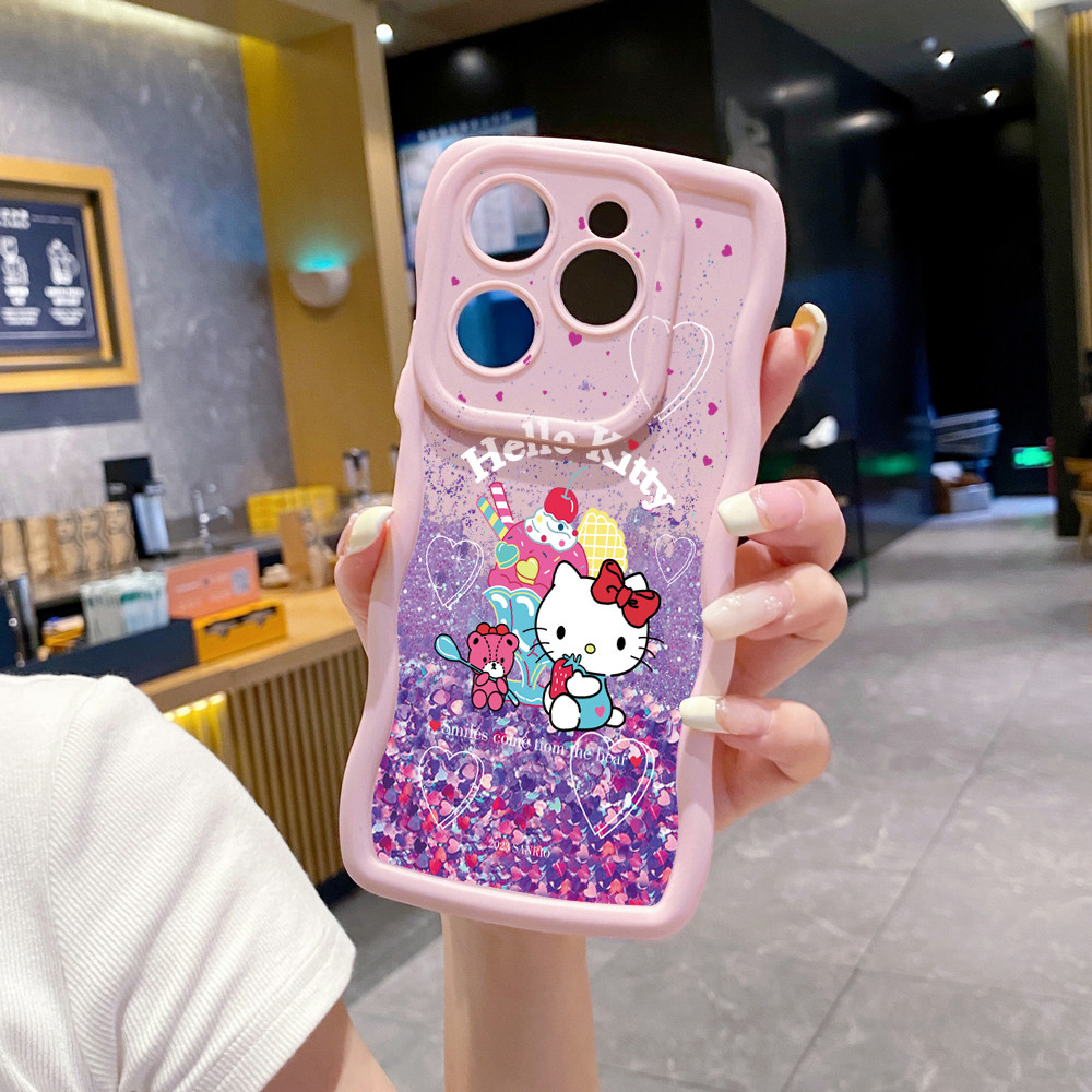 Tương thích với ITEL A70 A60 S23 Plus P40 A04 Vỏ sóng HelloKitty Vỏ chống rơi XBL