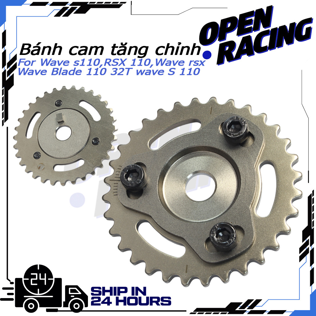 KENADA RACING Bánh tăng  cam  Wave s110, RSX 110, Wave rsx, Wave Blade 110 32T Dĩa cam độ wave S 110
