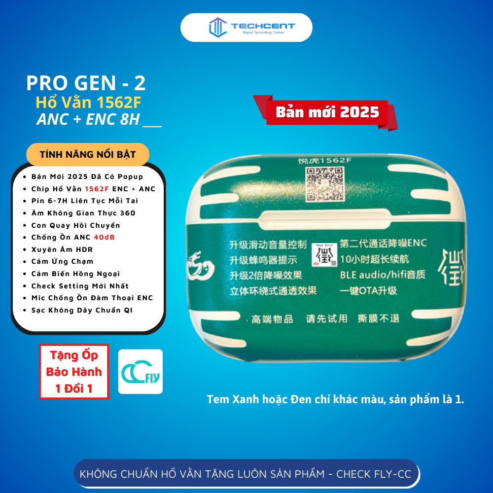 Tai Nghe Hổ Vằn 1562F - Xuyên Âm HDR - Chống Ồn ANC 40dB