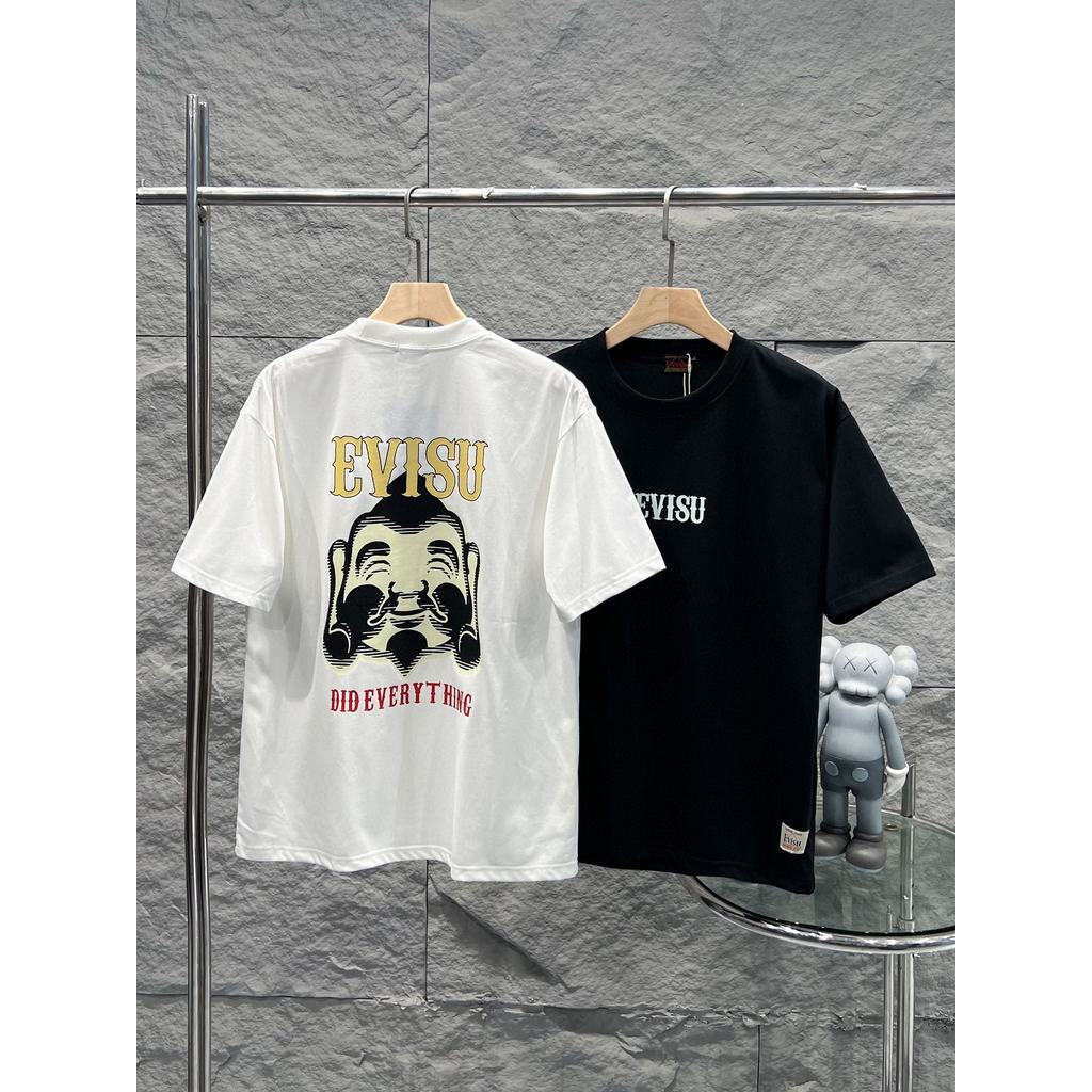 Evisu Áo Thun Ngắn Tay Nam Nữ Cặp Đôi Style Mới