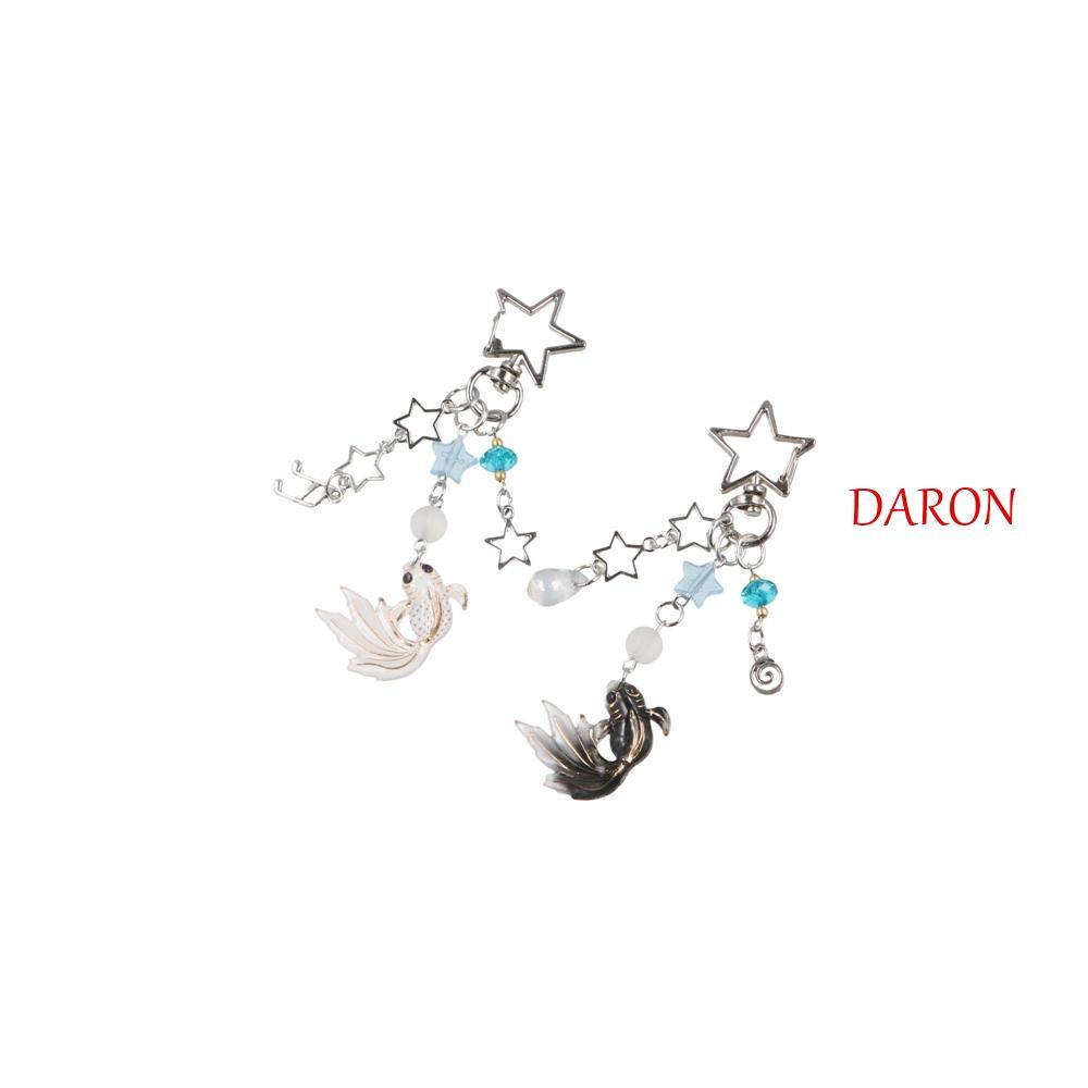 DARON Koi Star Bead Chain, Spice Girl Style Handmade Y2k Key Chains, Charm Sea Theme Y2k Anime Lucky