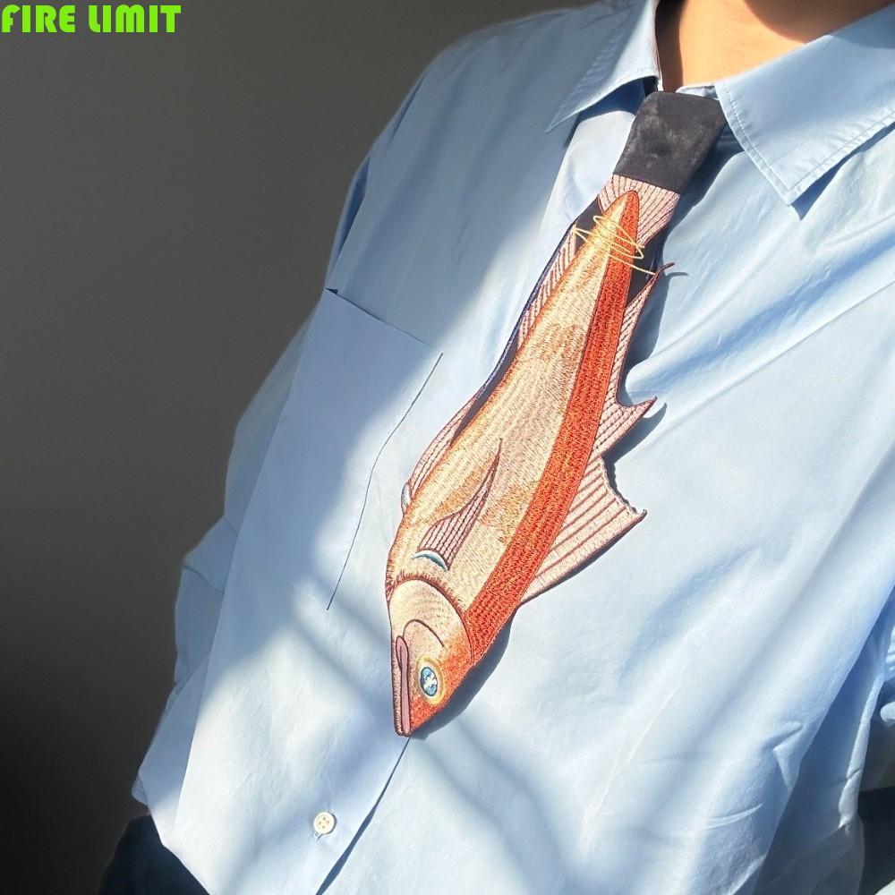 FIRE LIMIT Black Cat Series Tie, Màu sắc tương phản Thiết kế bất đối xứng Pháp Vintage Bow Tie, Retr