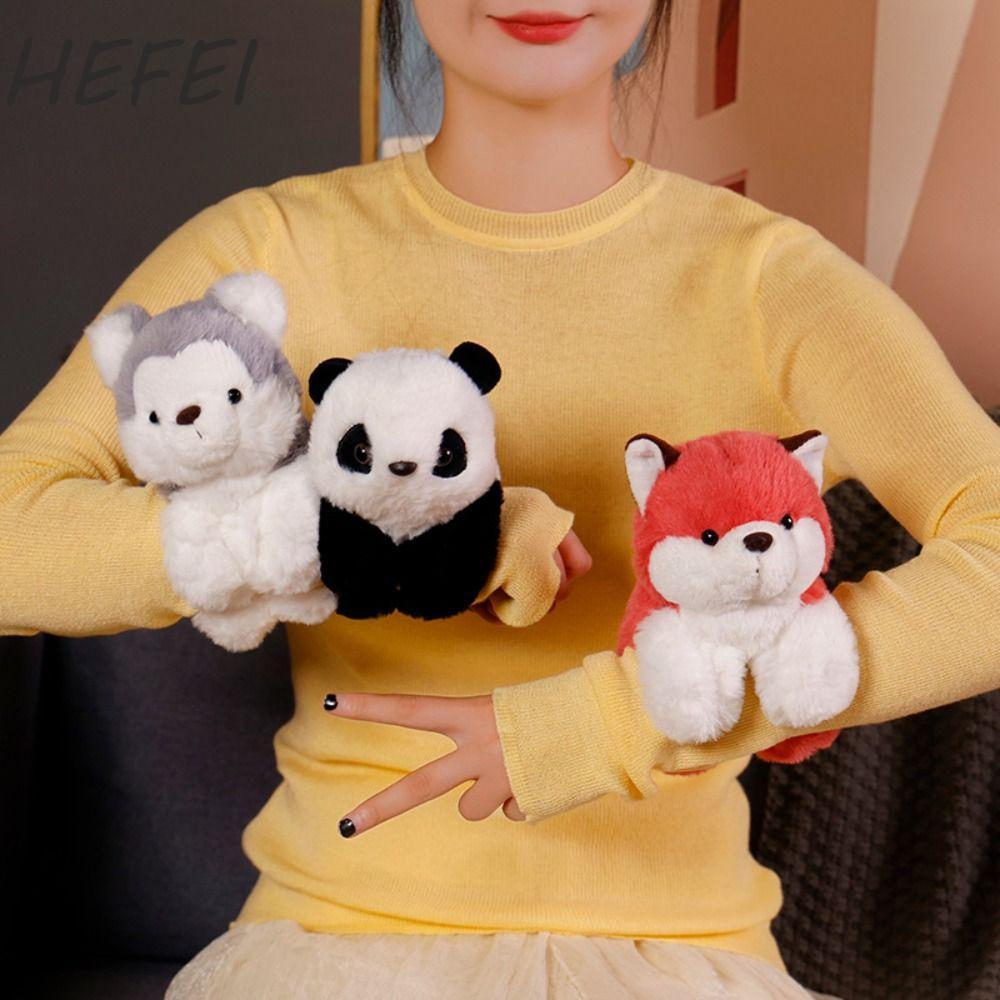HEFEI Vòng tay gấu trúc Đồ chơi sang trọng, với Clap Circle Panda Monkey Monkey Bracelet Series Toy,