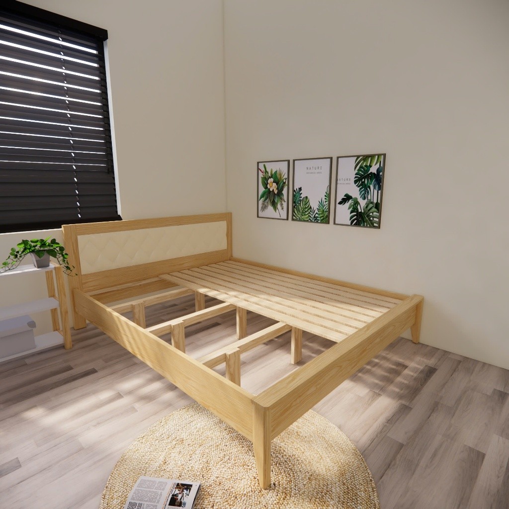 Giường Ngủ Gỗ Tự Nhiên Hiện Đại - Tối Giản Và Tinh Tế Dv30
