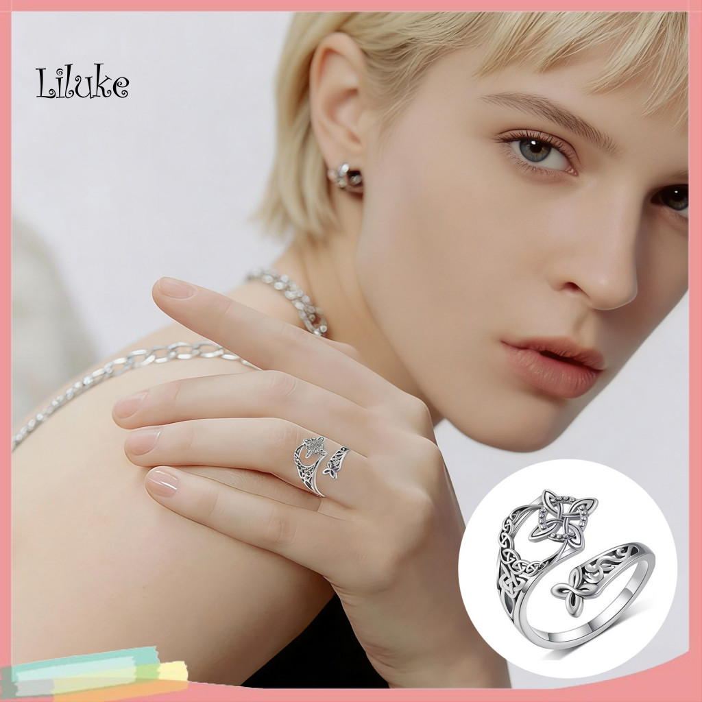 LK Độc Đáo Celtic Trang Sức Celtic Thắt Nút Thắt Lưng Celtic Mở Nhẫn Dành Cho Nữ – Có Thể Điều Chỉnh