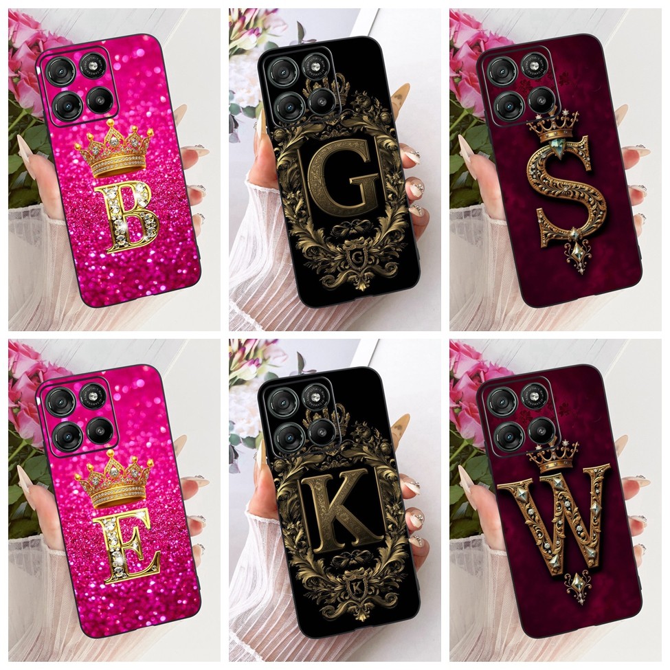 Ốp lưng Moto G67 Power 5G Cover Silicone Luxury Letters Crown Vỏ mềm Motorola Moto G67 Power 5G