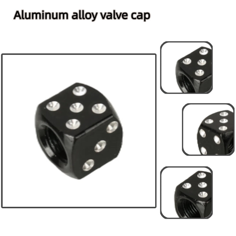 Truck Motorcycle & Bike Wheel Stem Air Valves Universal 12mm Dice Tire Valve Caps - Durable Dust Cov