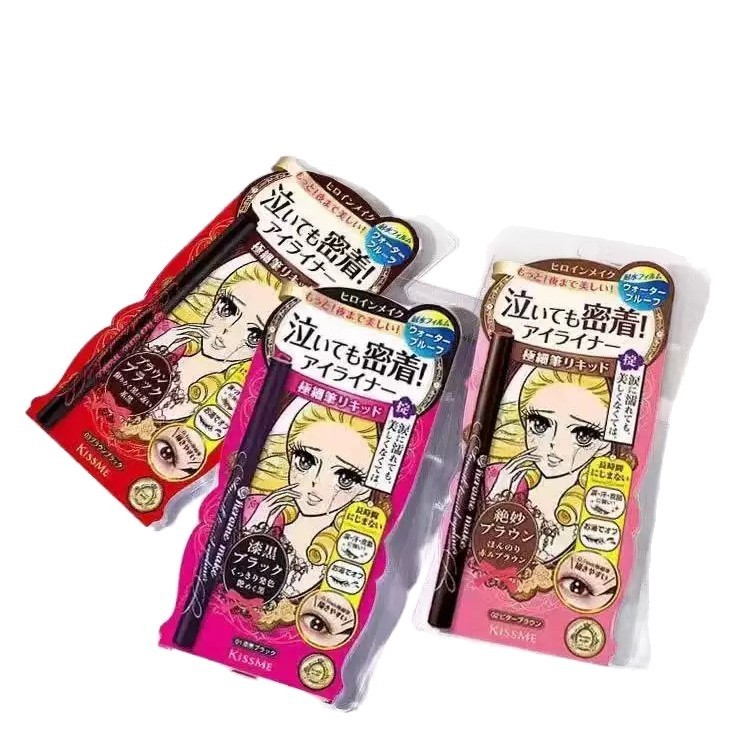 [MỚI] Kiss me Kiss Me Bút kẻ mắt dạng lỏng chống thấm nước Beauty Ultra-Fine Lâu trôi không nhòe Trà