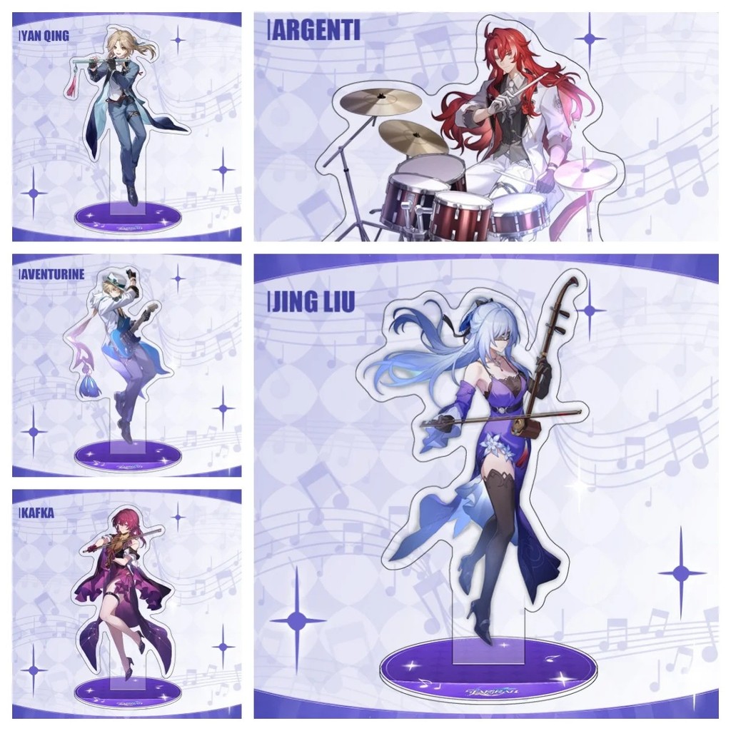 Standee Honkai Star Rail Concert Mô Hình Mica HSR Móc Khóa Acrylic Kafka Jingliu Aventurine Argenti 