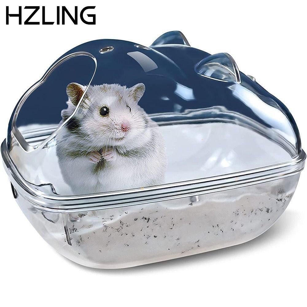 HZLING Hamster Bồn Cầu Lồng, Chuột Lang Acrylic Nhựa Hamster Phòng Tắm, Phụ Kiện Lồng Trong Suốt Ham