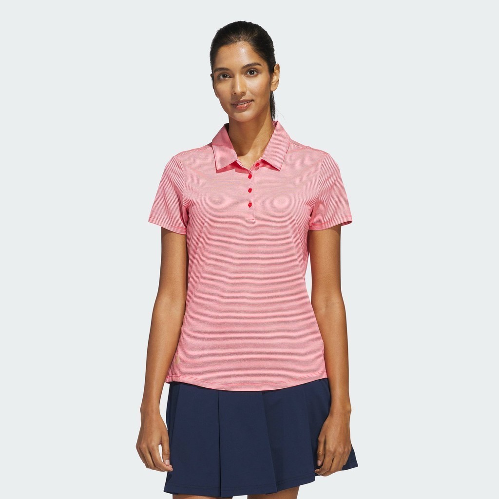 adidas Golf Women's Ottoman Short Sleeve Polo Shirt Women Red JE7373