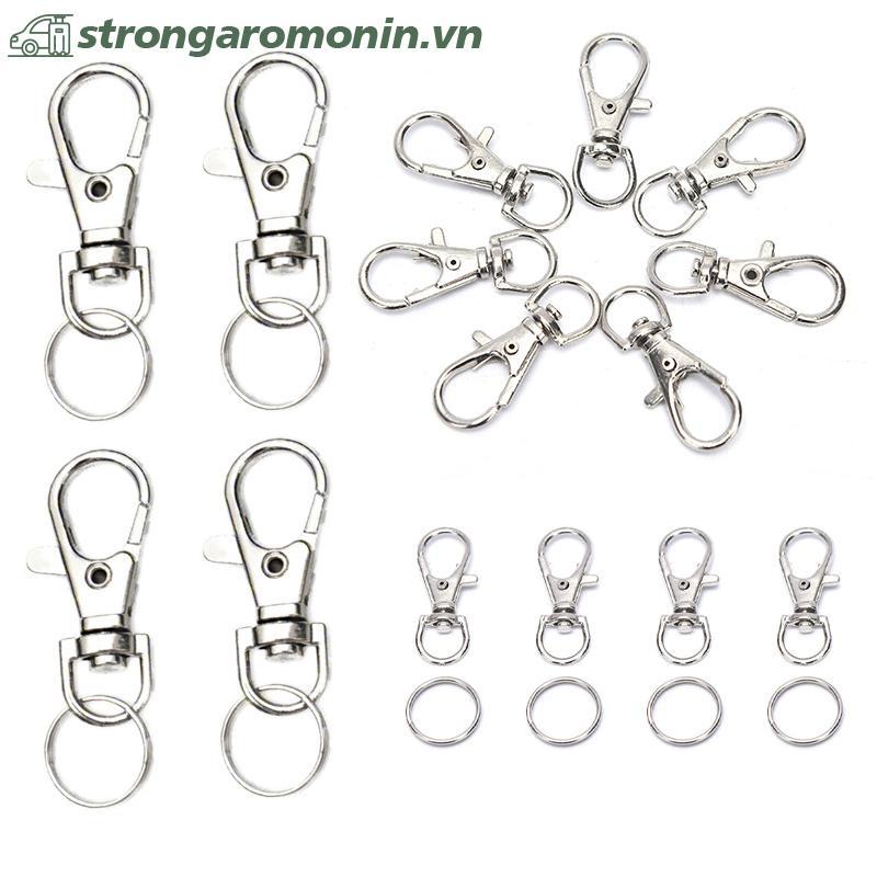 ST 50 Chiếc Kim Loại Xoay Tôm Hùm Kẹp Móc Có Vòng Chìa Khóa DIY Trang Sức Thủ Công ST