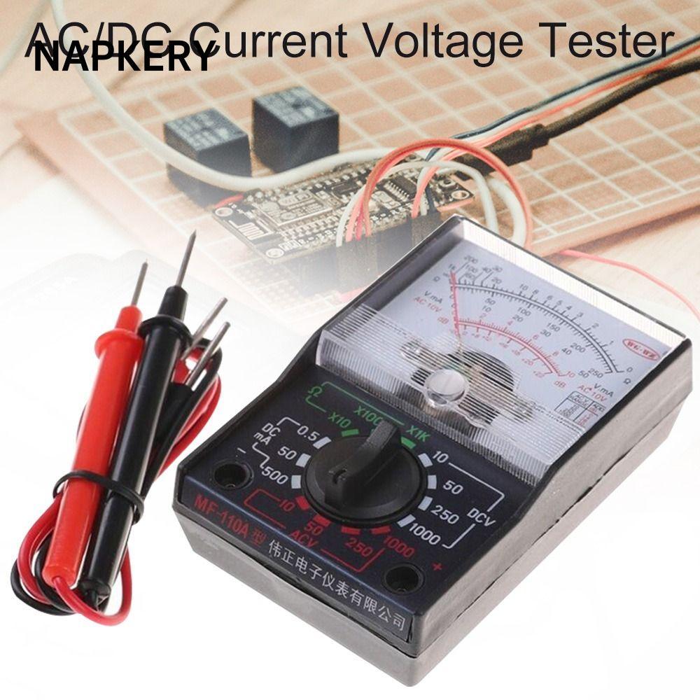 Máy kiểm tra điện áp dòng điện NAPKERY AC / DC MF-110A Con trỏ điện vạn năng Vôn kế