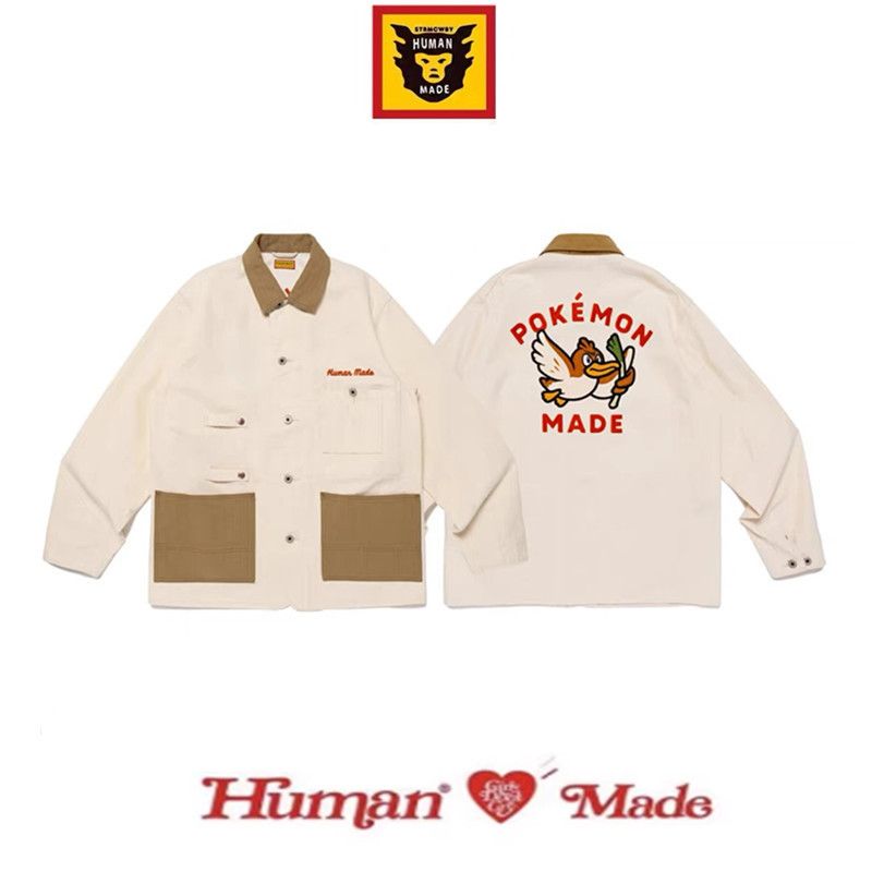 HUMAN MADE Japanese-style trendy brand Pokémon Scallion Duck Joint Name FW25 Embroidery logo Versati