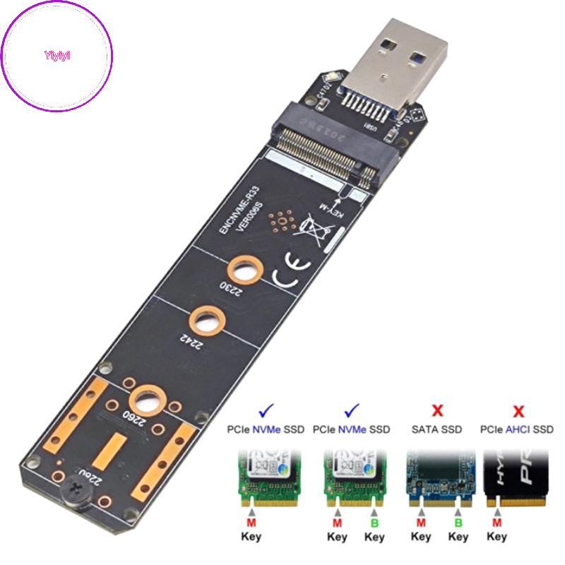 Yiyi NVME USB Adapter M.2 NVMe Sang USB 3.1 SSD Adapter 10Gbps USB3.1 Gen 2 RTL9210 Chip Cho M Key M