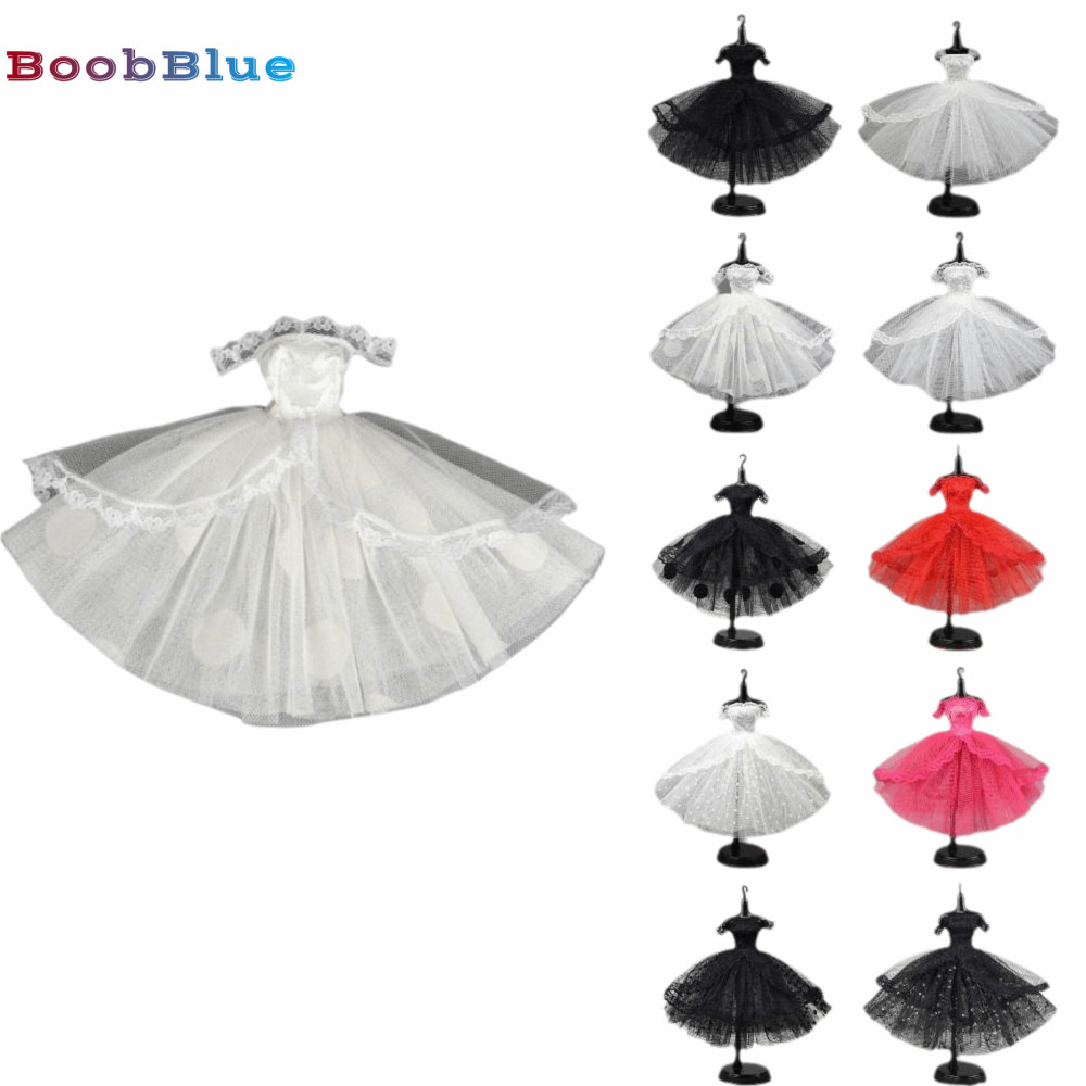 Đầm Búp Bê BOOBBLUE, Đầm Công Chúa Đen Nhiều Lớp Chấm Đen, Búp Bê Tutu Ren Tinh Tế Búp Bê Quần Áo Bú