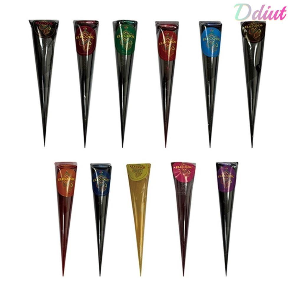DDIUT Henna Tattoo Cream, Màu nâu đen Bán vĩnh viễn Henna Paste Cone, Kem xăm tạm thời Dễ sử dụng Me