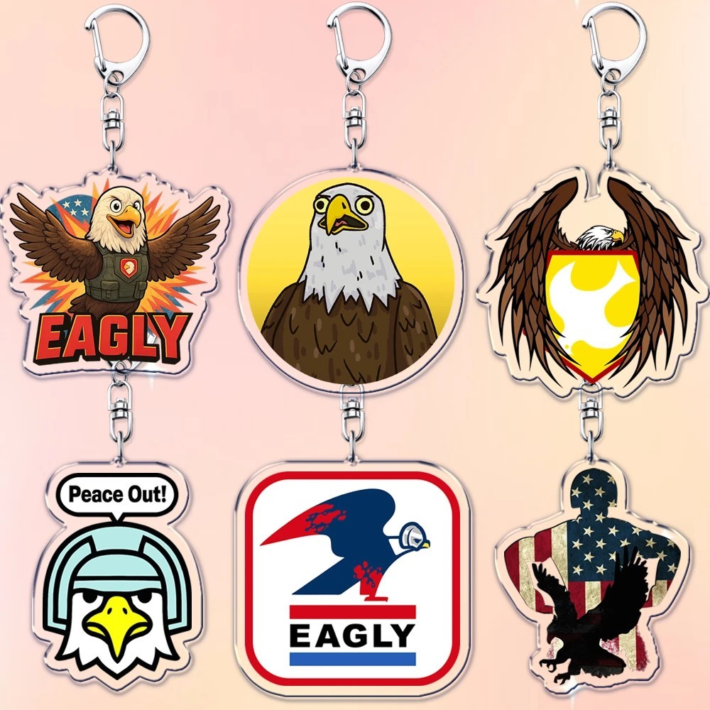 Móc khóa mica Eagly Peacemaker DC Comics John Cena hình đại bàng dễ thương trang trí cặp túi xách là