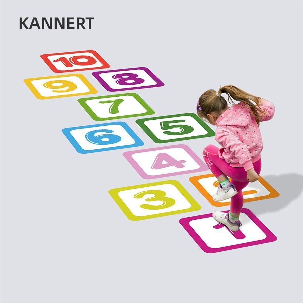 Nhãn dán sàn KANNERT Hopscotch, Đề can trò chơi số lưới nhiều màu dành cho cha mẹ và con cái, 10 / 1