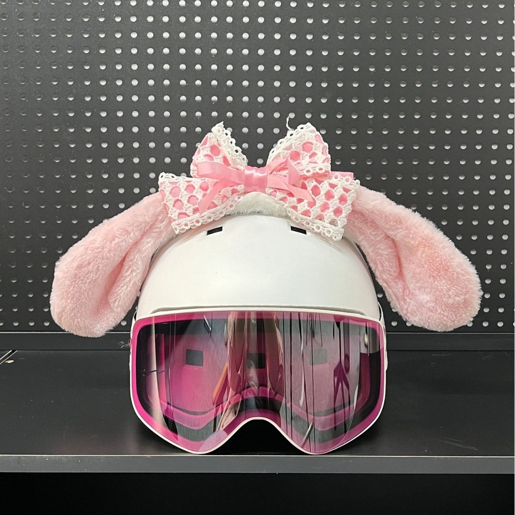 【Ready Stock】 Ski Helmet Decoration Outdoor Helmet Cat Ears Heavy Industry Bow Sweet Cat Ear Helmet 