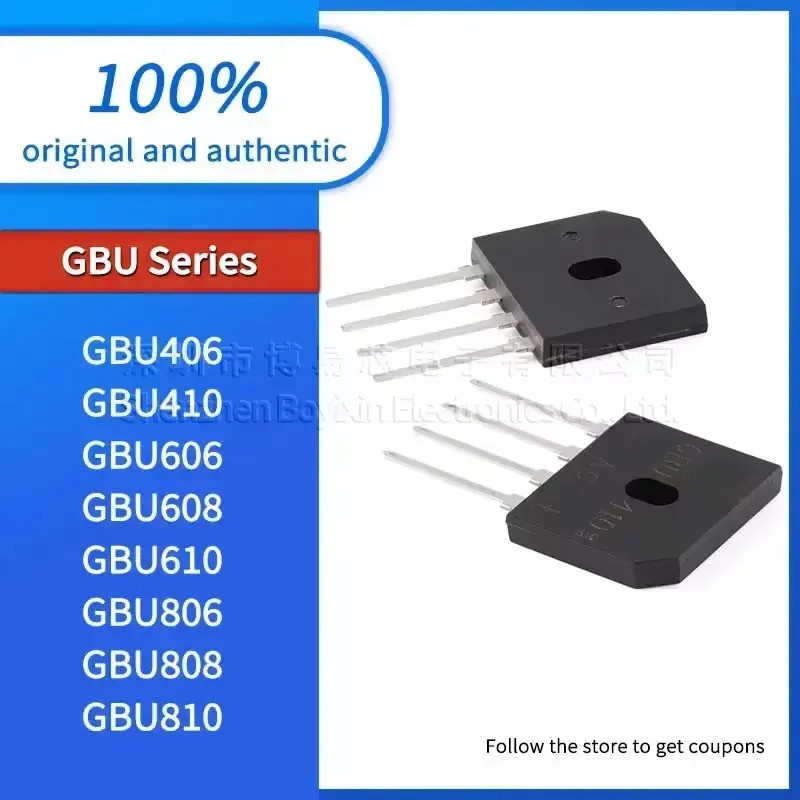 5 chiếc GBU406 GBU410 GBU606 GBU608 đảm bảo chất lượng GBU610 GBU806 GBU808 GBU810 chip ic