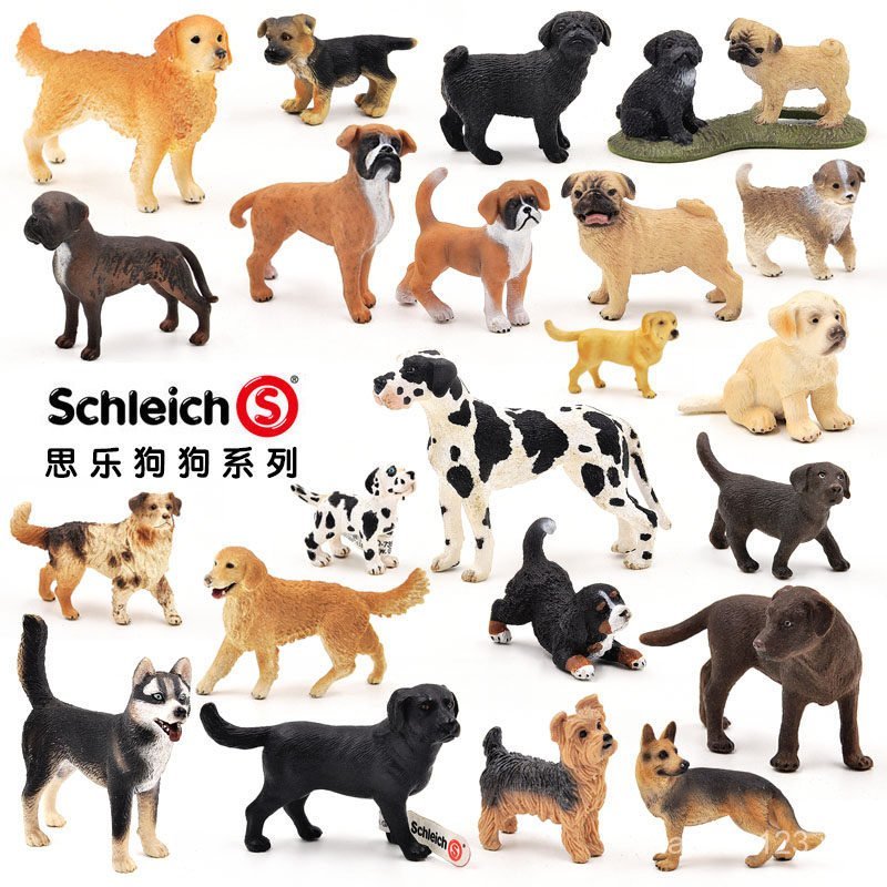 Schleich Chó chăn cừu Đức Golden Retriever Pug Dadan Mô phỏng Trang trại Động vật Mô hình