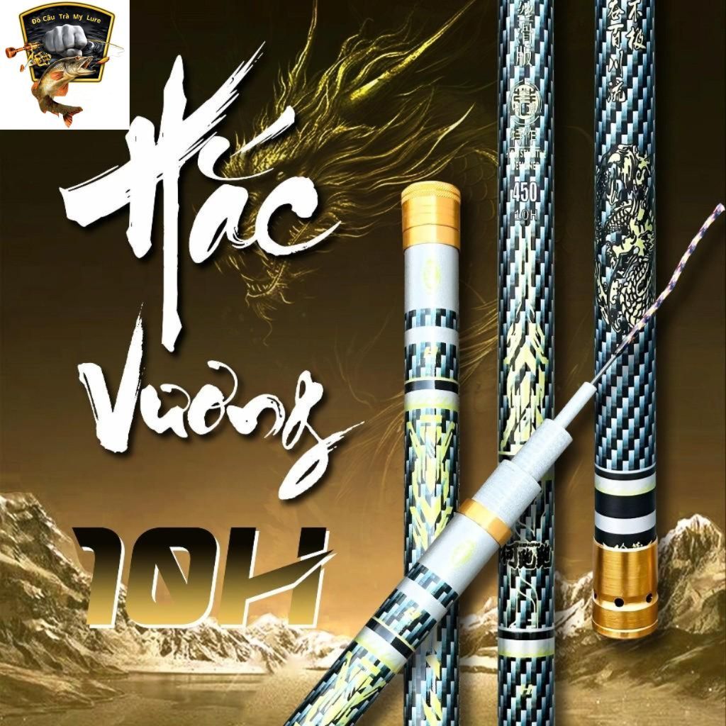 Cần câu Đài Hắc Vương 5H-6H-10H, phân bố lực 19i-28i, tặng kèm ngọn phụ, giá tốt nḣất