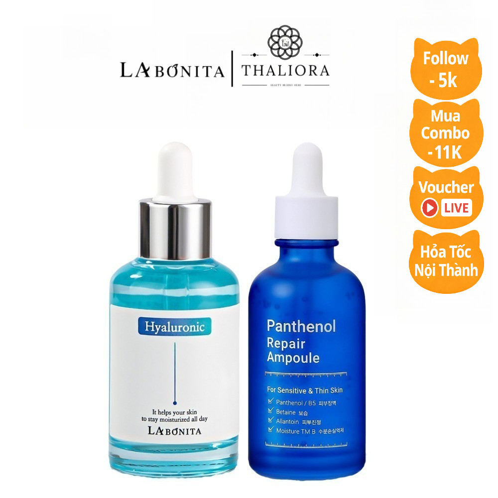 Serum LABONITA vital hyaluronic acid HA, B5 Panthenol Repair Ampoule dưỡng ẩm, phục hồi cho da 50ml