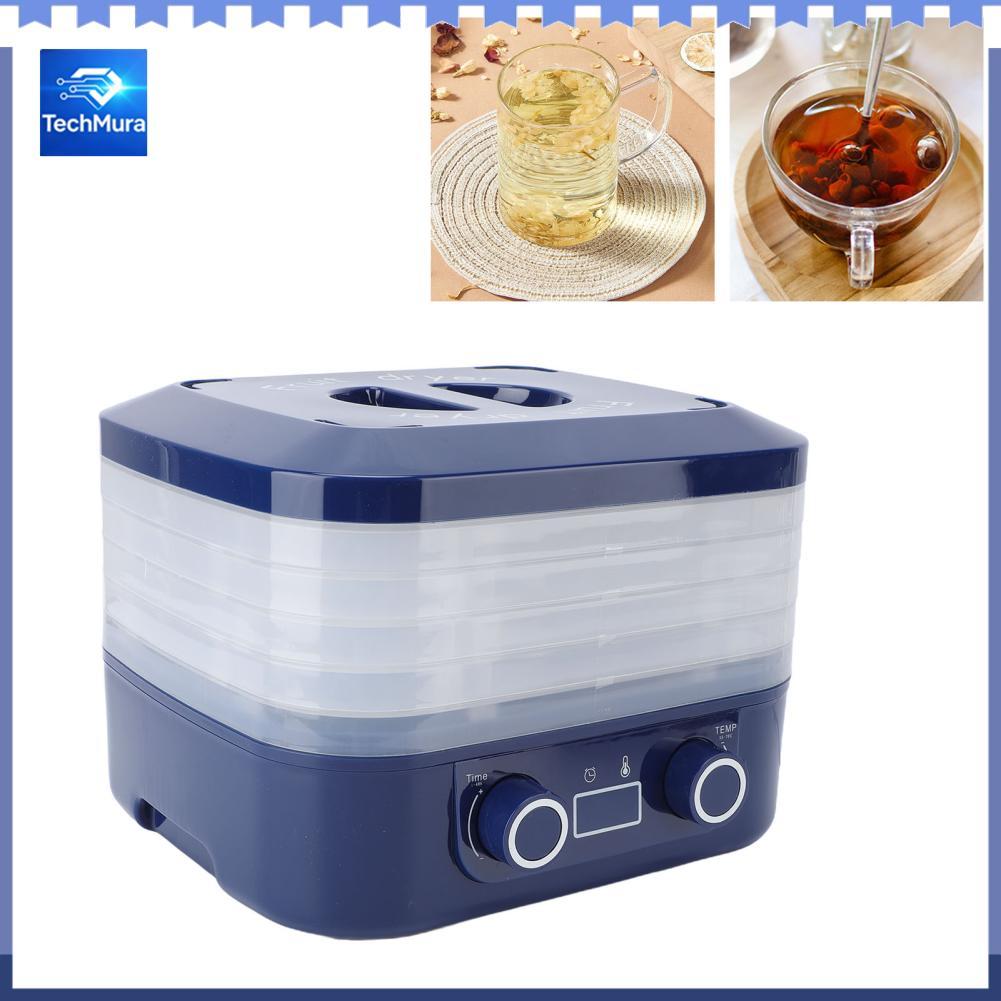 TechMura Máy khử nước thực phẩm Diydeg 160W Máy sấy 5 khay có hẹn giờ 48H và điều khiển nhiệt độ 70 C Khử nước cho trái cây khô Đồ ăn cho chó Thịt chay Đồ ăn nhẹ Nấm (Phích cắm US 110V)