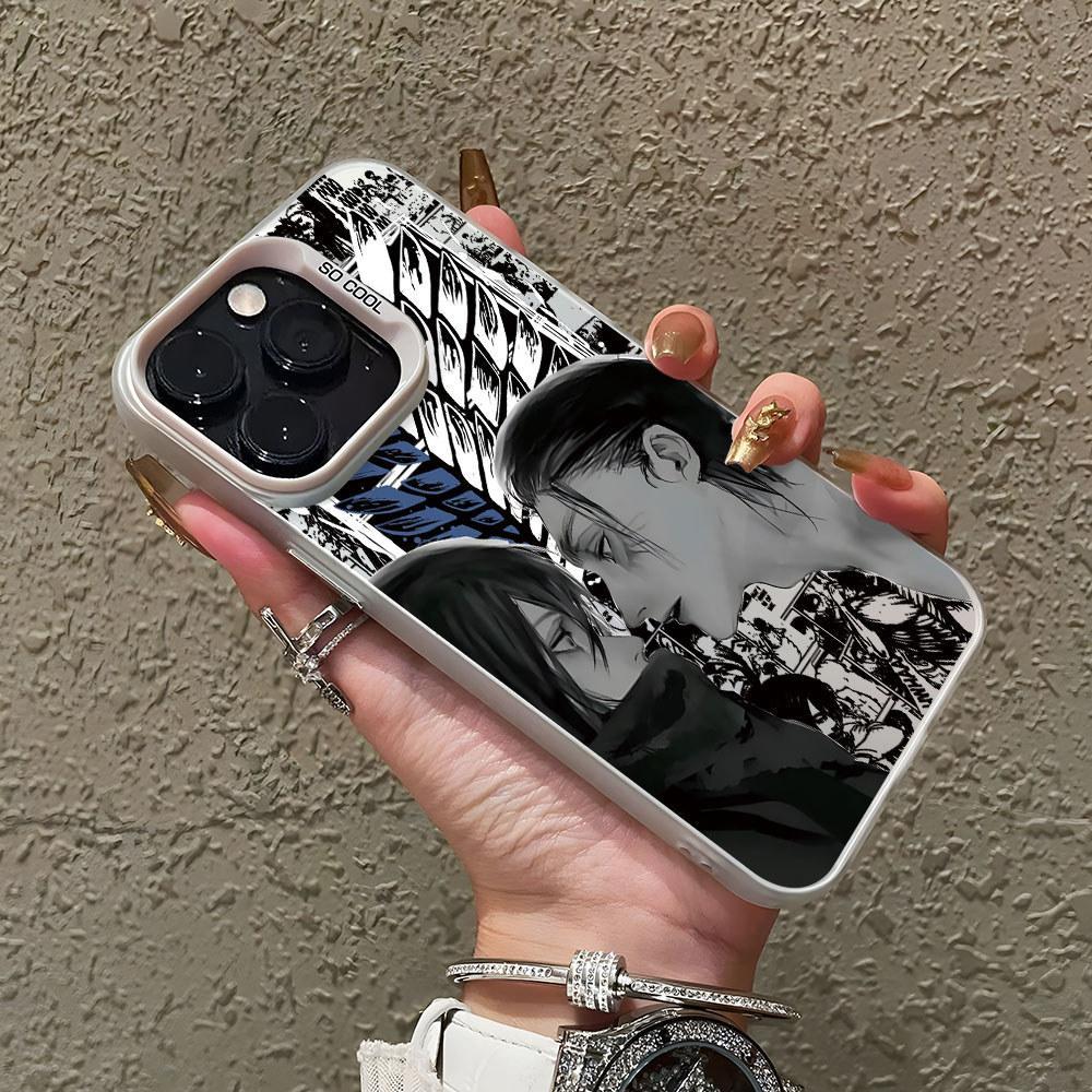 Ốp lưng Anime Attack on Titan Eren Mikasa cho Apple iPhone 17 Air 16 15 14 13 12 11 Pro Max X XR XS 