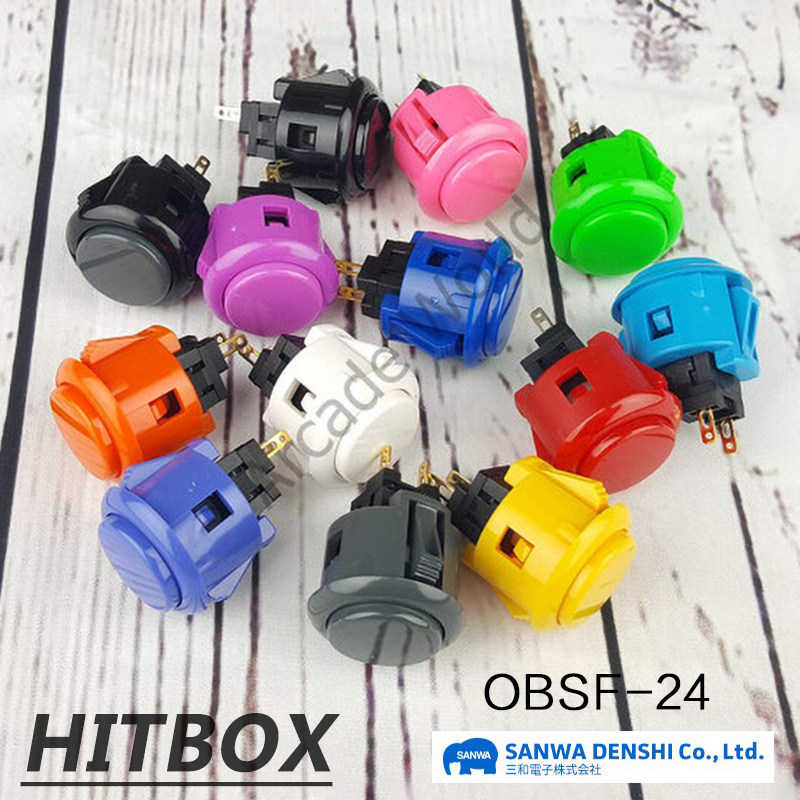 Nhật Bản Sanhe Nút OBSF-24 Chính Hãng SANWA Nút hitbox Street Fighter 6 Trò Chơi Arcade Cần Điều Khi