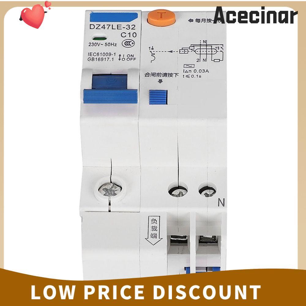 Bộ ngắt mạch dư ACECINAR, Bộ ngắt mạch bảo vệ rò rỉ DZ47LE-32, Bộ ngắt mạch thu nhỏ 230V 1P + N 10A 