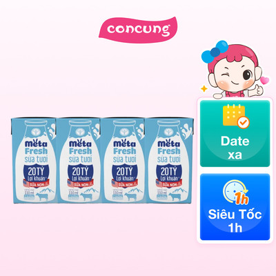 Sữa Tươi Tiệt Trùng MetaFresh Lợi Khuẩn 110ml (lốc 4 hộp)