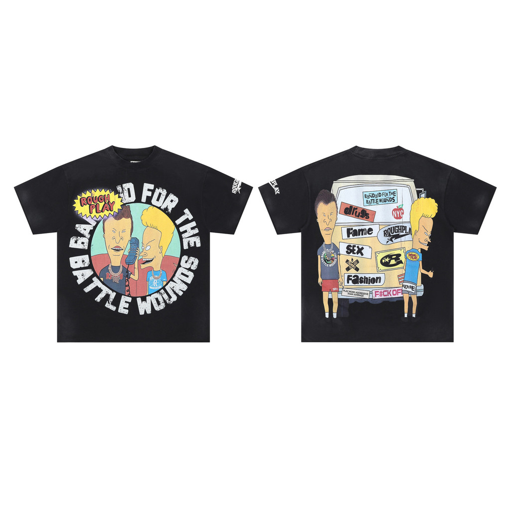 JTIL RoughPlay Beavis & Butthead Van T-Shirt Street-style rhinestone short-sleeve shirt T T-shirt Fa