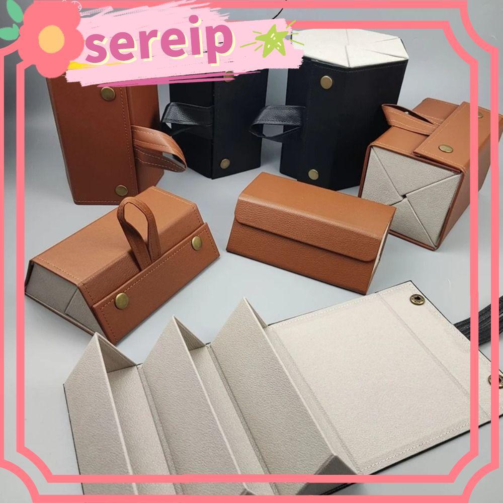 SEREIP Da PU, Hộp đựng kính mắt 2 / 6 lưới, Hộp đựng kính mắt di động gấp chất lượng cao