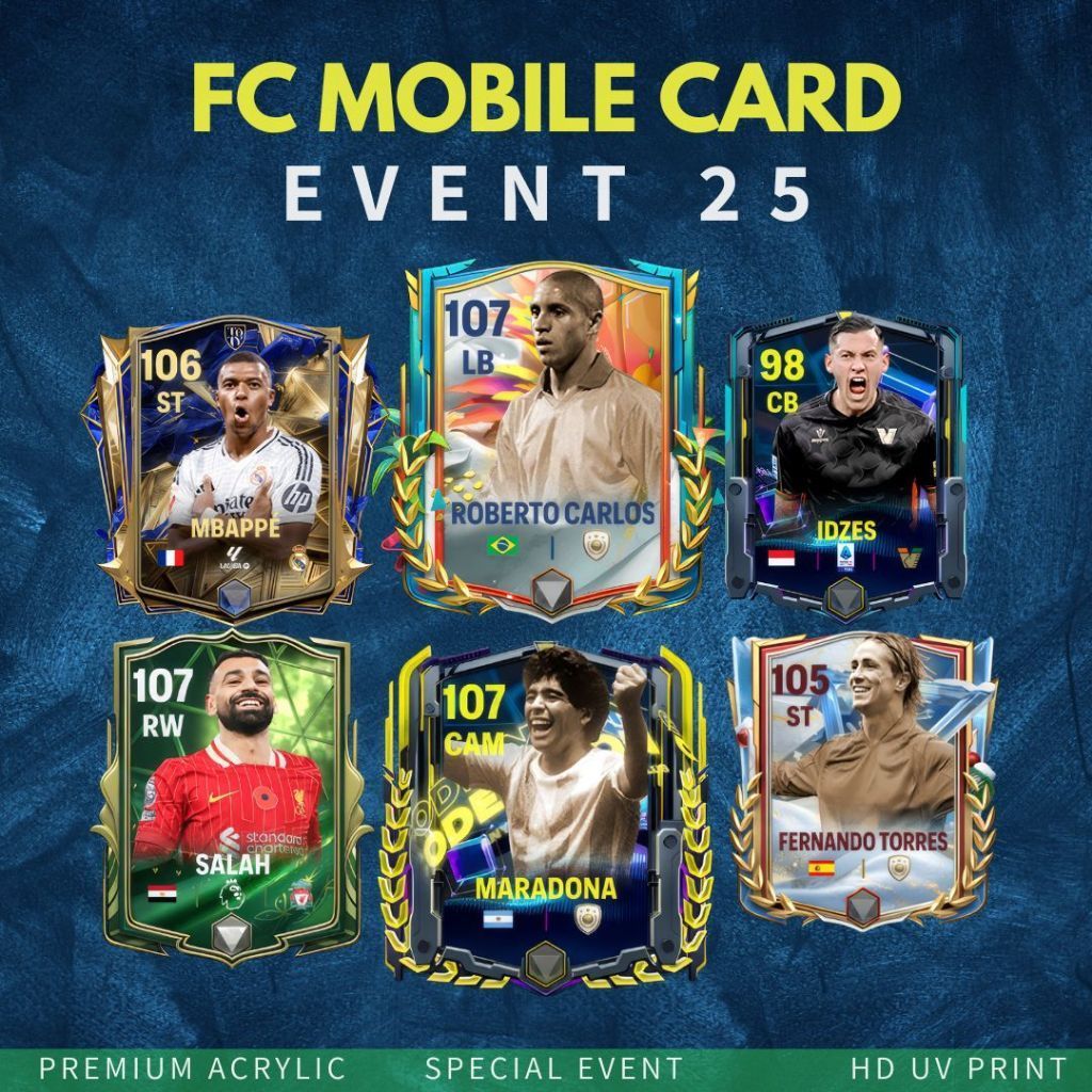 GANTUNGAN FC MOBILE PREMIUM ACRYLIC KEYCHAIN | FC MOBILE CARD EVENT THEME | FCM CARD FOOTBALL UPDATE