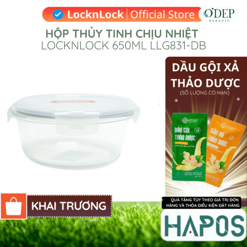 Hộp thủy tinh 650ml LocknLock Chính hãng hình tròn LLG831 - HAPOS HOF