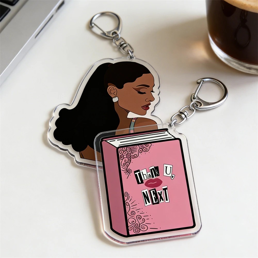 Móc khóa Ariana Grande mica Thank U Next Positions Sweetener Eternal Sunshine phụ kiện treo túi xách