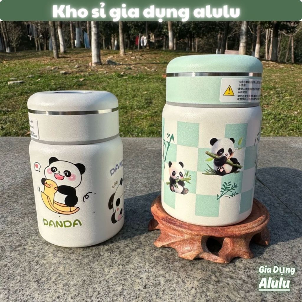 Bình Giữ Nhiệt 200ml Trẻ Em Họa Tiết Hoạt Hình Dễ Thương Gấu Panda – Cốc Uống Nước Giữ Nhiệt Mini