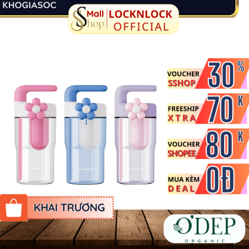 Bình nước nhựa LocknLock 770ml có ống hút và tay cầm Handy Infuser Bottle ABF916, Hàng chính hãng - 